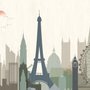 Paris Stadt mit Eiffelturm und Vergnügungspark Fototapete