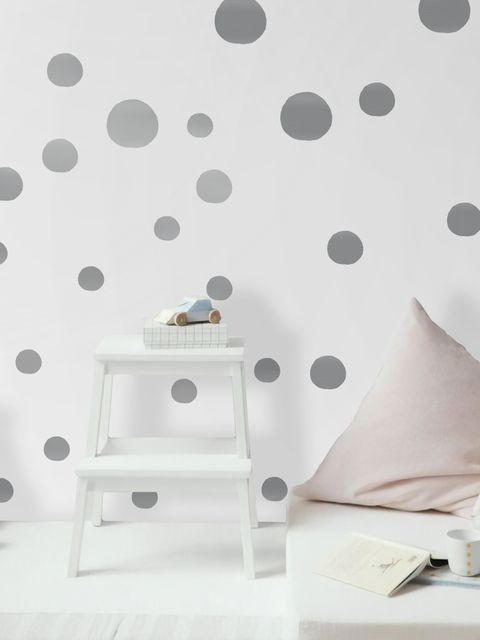 Silberne Polka Dots Wandtattoo