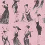 Modern Fashion Women Sketch Wallpaper Mural