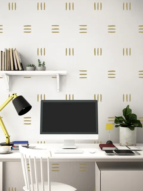 Geometric Gold Line Wall Decal Sticker