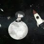 Kids Space Dog with Moon and Rockets Wallpaper Mural