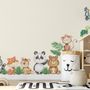 Kids Cute Animals with Banana Leaves Wall Decal Sticker