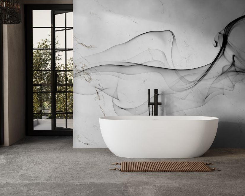 Dark Smoke with Marble Pattern Wallpaper Mural