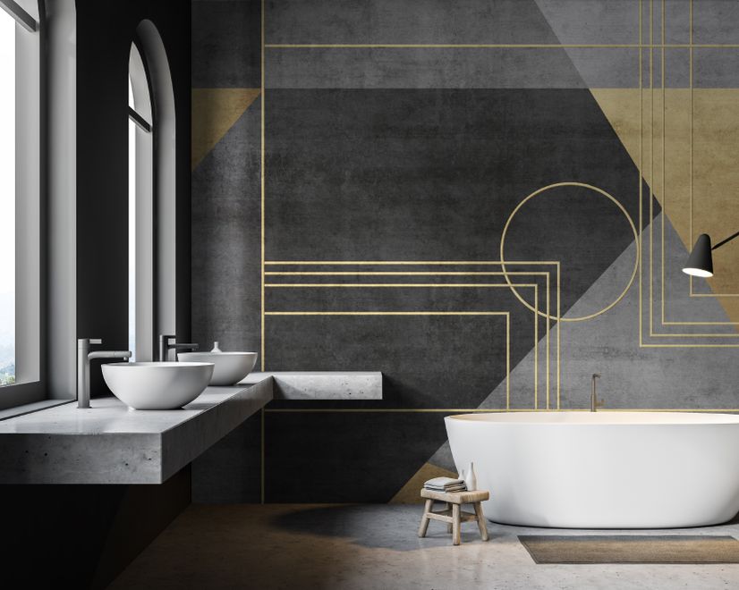 Colorful Geometric Grunge Art Wallpaper Mural