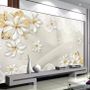 3D Look Jewelry Flower and Lace Wallpaper Mural