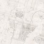 Papier peint art dessin colonne grecque antique