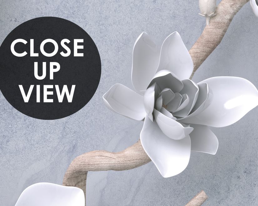 Artistic Magnolia Flowers and Branches Wallpaper Mural