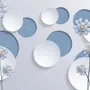 Light Blue Daisy Floral Wallpaper Mural