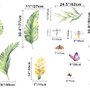 Cute Tropical Leaves and Flowers Wall Decal Sticker