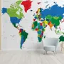 Kids Colorful Political World Map Wallpaper Mural
