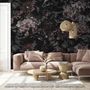 Dark Floral Hydrangea Wallpaper Mural