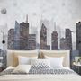 Vintage Geometric City Wallpaper Mural
