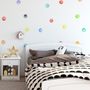 Kids Watercolor Colorful Polka Dots Wall Decal Sticker