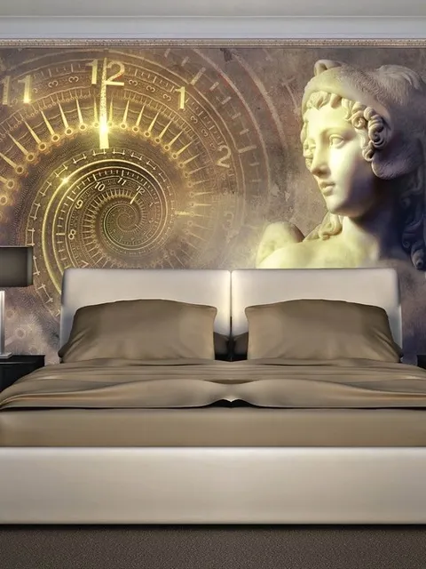 Greek Sculpture and Abstract Fractal Wallpaper Mural