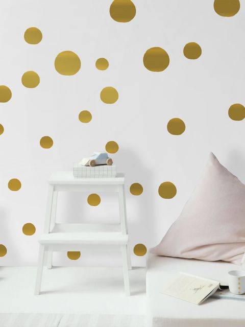 Goldene Polka Dots Wandtattoo