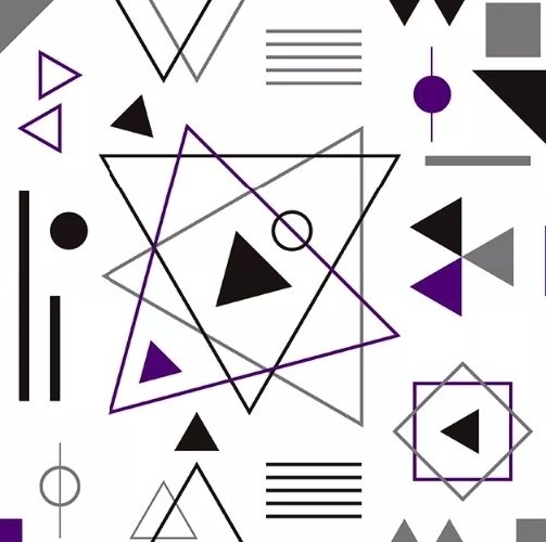 Purple Black Geometric Shapes Wallpaper Mural