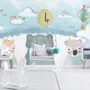 Cute Cartoon Animals with a Balloon Wallpaper Mural