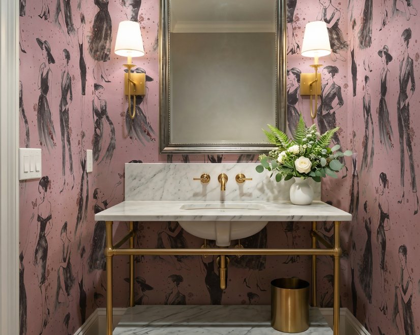 Modern Fashion Women Sketch Wallpaper Mural