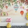 Kids Hot Air Balloon with Twigs Wallpaper Mural