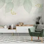 Leaf Veins with Little Forest Pattern Wallpaper Mural