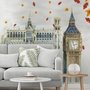 Londres Big Ben et Westminster avec feuilles d'automne Stickers muraux Sticker