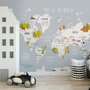 Kinder Weltkarte mit Cartoon-Tieren Fototapete