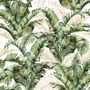 Watercolor Tropical Banana Leaf with Faux Gold Details Wallpaper Mural