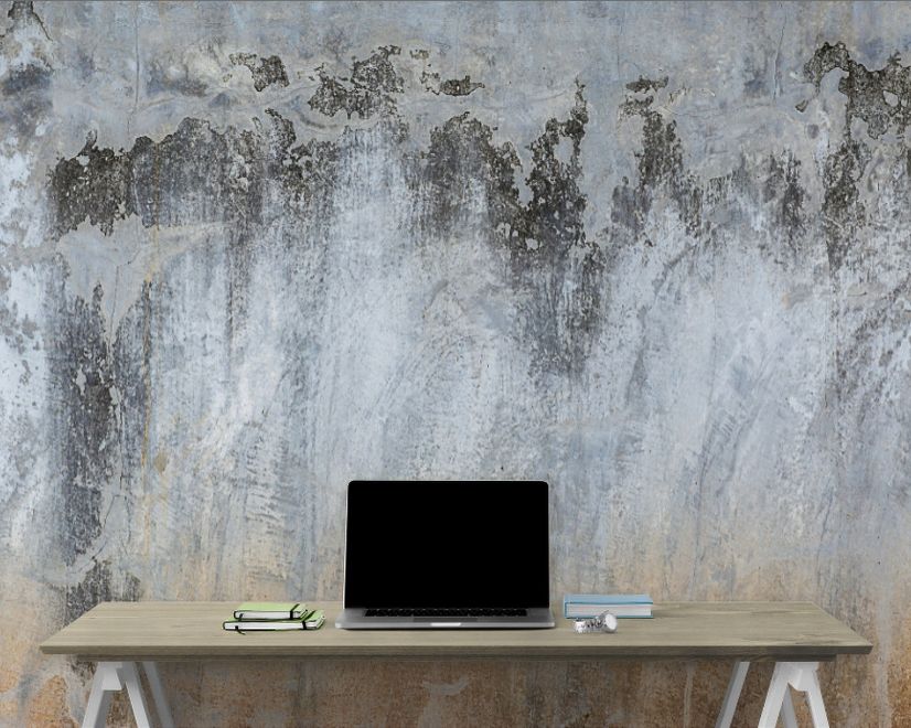 Gray Brown Grunge Cement Style Wallpaper Mural
