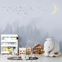 Monochrome Night Forest and Birds Wallpaper Mural