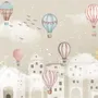 Papier peint chambre d'enfant hiver et montgolfière