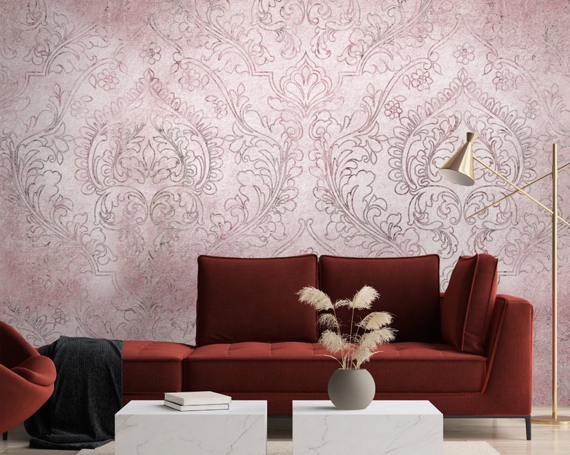 Papier peint panoramique Baroque Style Damask Art Grunge