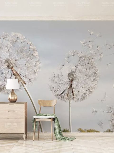 Papier peint fleurs de pissenlit