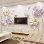 3D Embossed Look Tulip Floral Wallpaper Mural