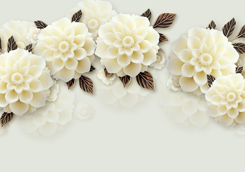 Papier peint panoramique floral hortensia