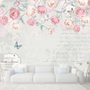  Papier peint panoramique roses victoriennes en vigne rose 