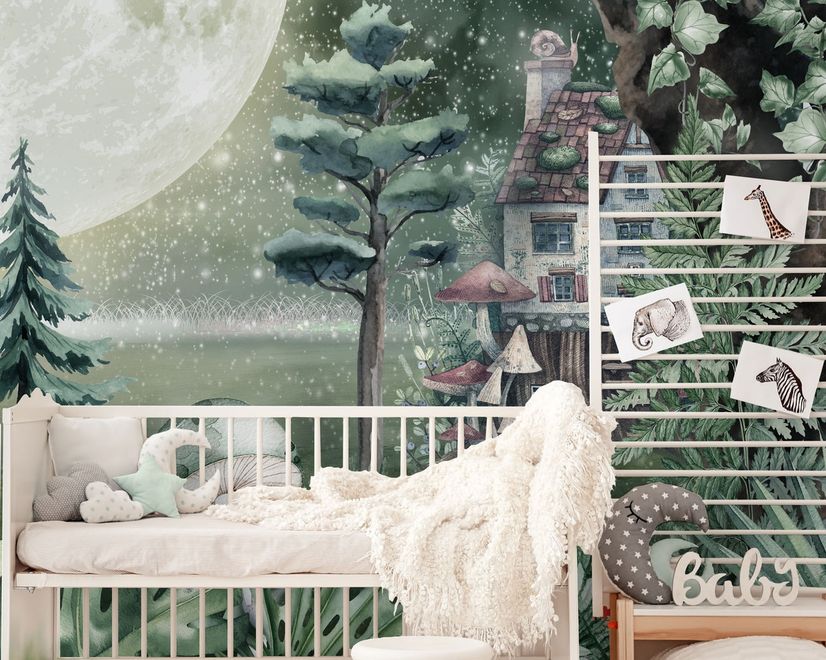 Night Forest Landscape Wallpaper Mural