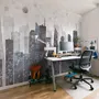 Vintage Geometric City Wallpaper Mural