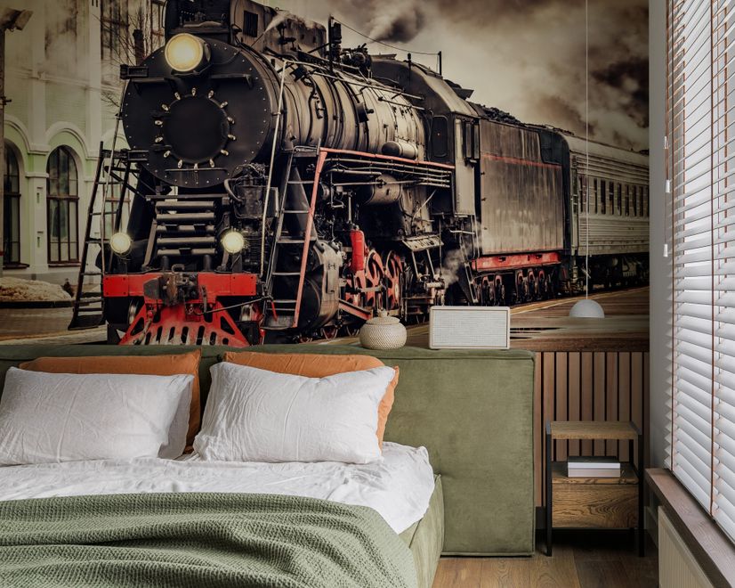 Vintage Train Wagon Railway Wallpaper Mural