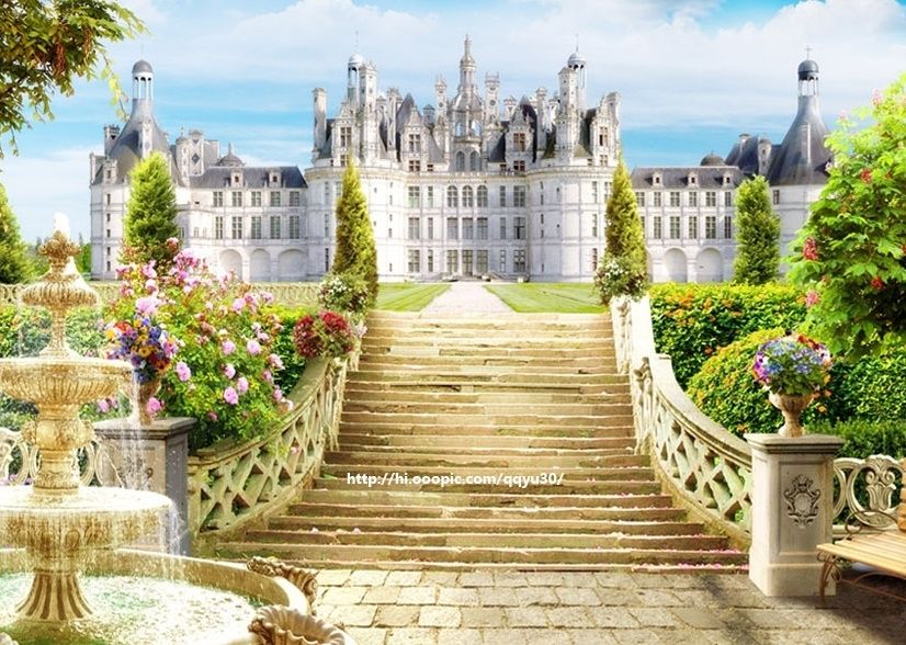 The Palace and Castle Garden Landscape Wallpaper Mural