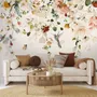 Watercolor Soft Peony Floral Blossom Wallpaper Mural