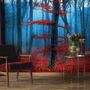 Autumn Forest with Red Leaves Landscape Wallpaper Mural