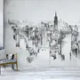 Monochrome Charcoal City Wallpaper Mural