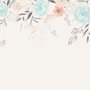 Vintage Soft Blue Vine Flowers Wallpaper Mural