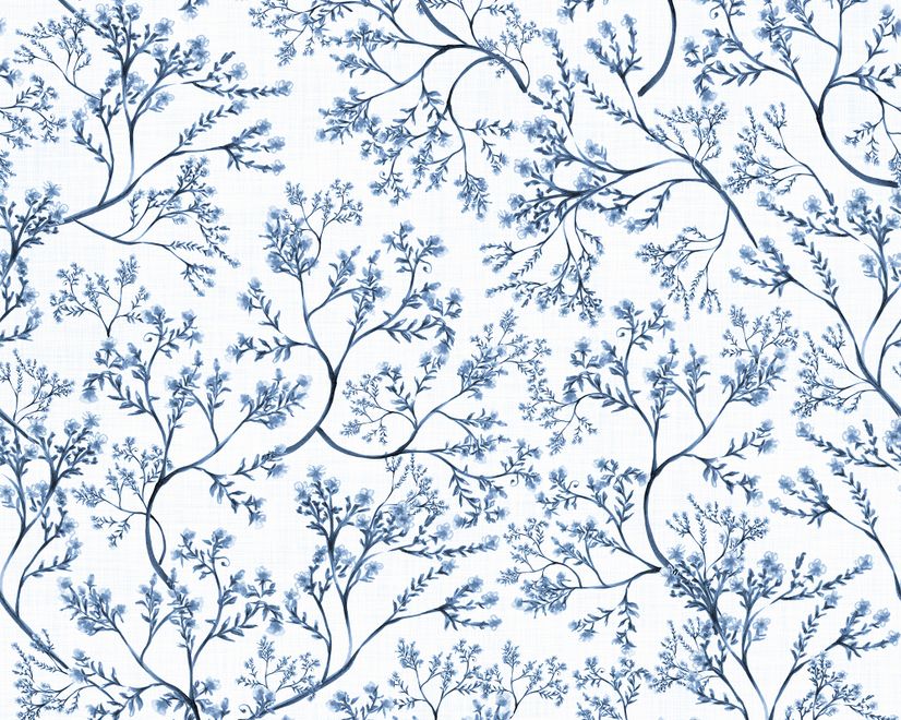 Monochrome Botanical Plants Chinoiserie Wallpaper Mural