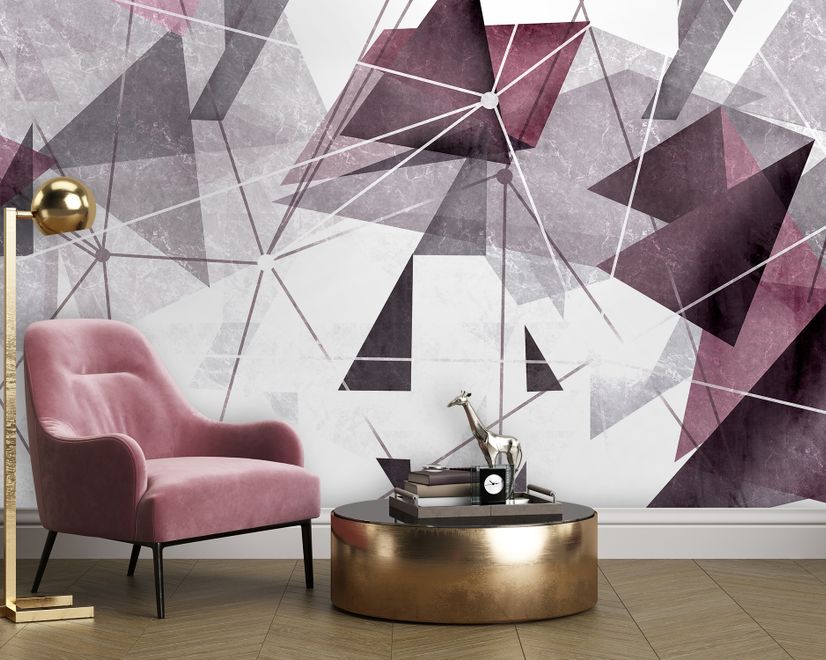 Modern Geometric Triangle Art Wallpaper Mural