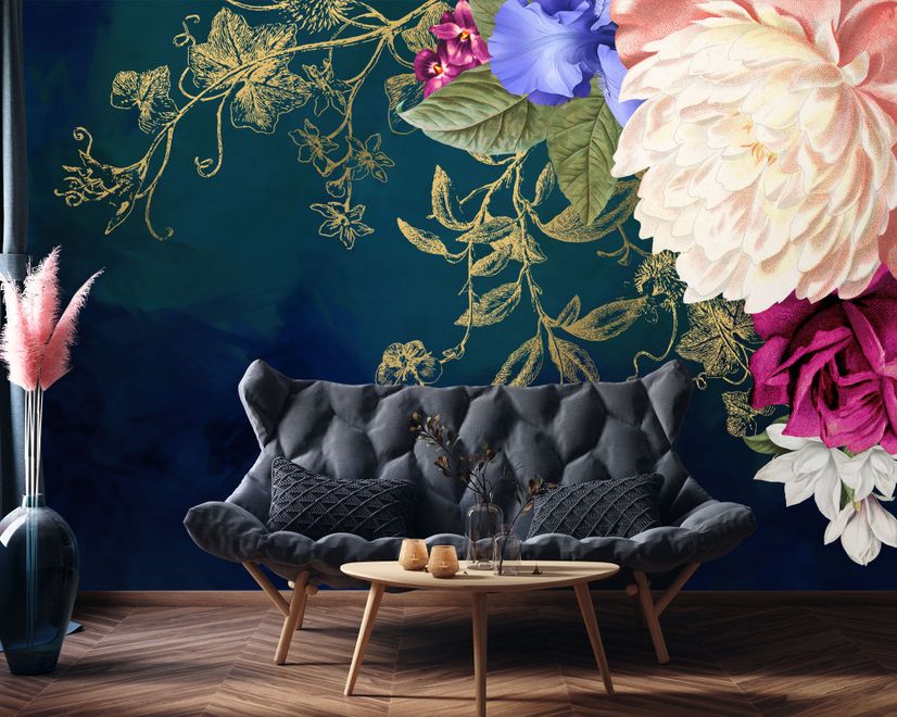 Vintage Floral Art Wallpaper Mural