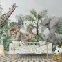 Kinder Fototapeten mit tropischen Tieren und Blättern