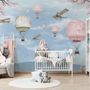 Cherry Blossom with Soft Hot Air Balloon Wallpaper Mural