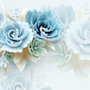 Europäischer Stil 3D Blau-Grün Floral Fototapete