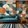 Retro Abstract Geometric Shapes Wallpaper Mural